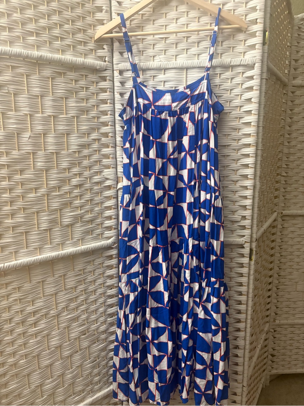 Anthropologie - Abel the Abel - Blue White Red Maxi Dress with Pockets - Size L - Picture 2 of 7